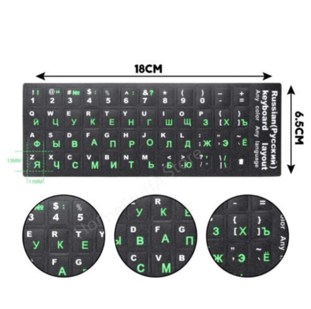 Mehrsprachige Tastaturaufkleber Spanisch/Englisch/Russisch/Deutsch/Arabisch/Italienisch/Japanische Buchstabenersatz für Laptop PC Notebook