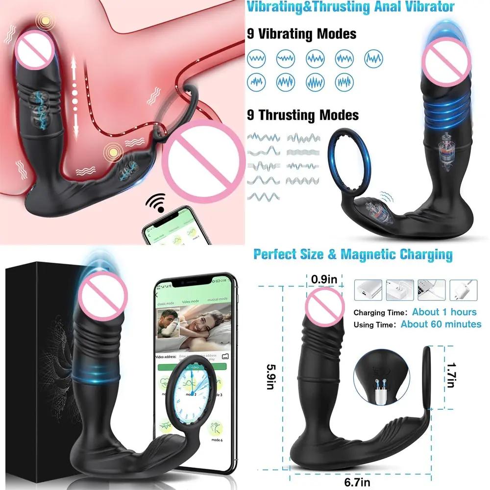 Quieter Anal Extension Tool Xl Sillicone For Adults Men Smartphone Controlled Sleeve Anal Vibrator Husband Women Paired