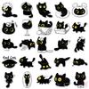 50Pcs/Set Funny Black Cats. Yellow Eyes Stickers DIY Fashion Waterproof Doodle Decals Stickers