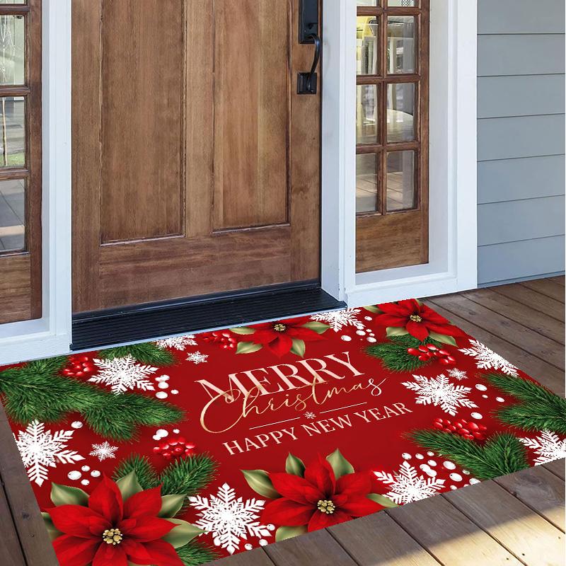 Christmas Pattern Square Area Rug Comfort Indoor Floor Carpet For Home Holiday Gift