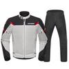 Fato Respirável para Condução de Motocicleta com Joelheiras e Cotoveleiras para Primavera/Verão - Equipamento de Corrida Protetor Anti-queda