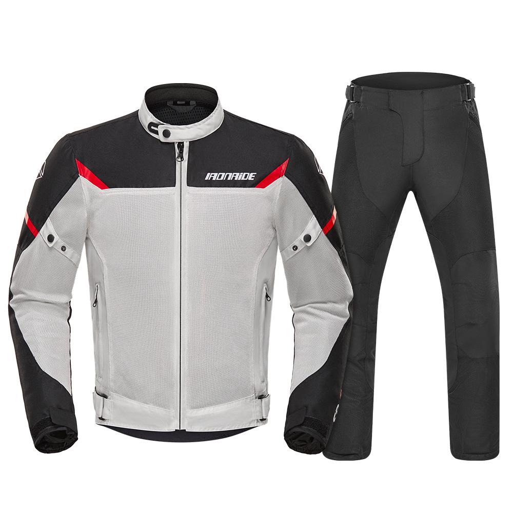 Fato Respirável para Condução de Motocicleta com Joelheiras e Cotoveleiras para Primavera/Verão - Equipamento de Corrida Protetor Anti-queda