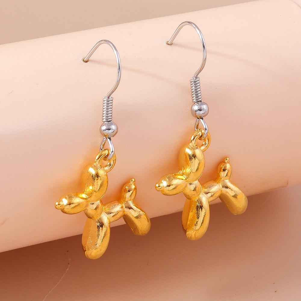 Cute Candy Color Balloon Dog Earrings for Women Girls Cartoon Animal Drop Earrings Jewelry Gifts