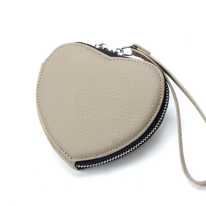 

Корейский стиль кошелек для монет из коровьей кожи в форме сердца: Милый кошелек из натуральной кожи для монет, наушников, помады и многого другого