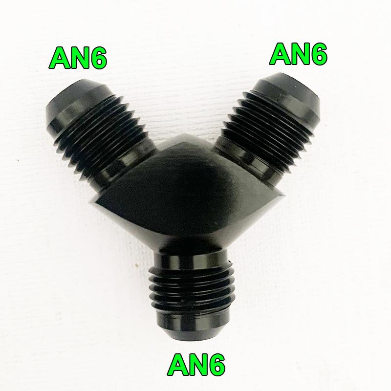 HQ Block Y Adapter Fittings Adaptor Tee Oil Pipe Joint Male Thread AN4 AN6 AN8 AN10 Aluminium Fuel Oil Hose Fitting Pipe Joint