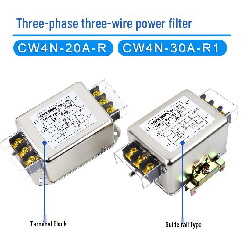 Rail-Mounted CW4L2 Terminal Block: Single-Phase 220V/Three-Phase 380V AC Power Filter, 10A/20A/30A