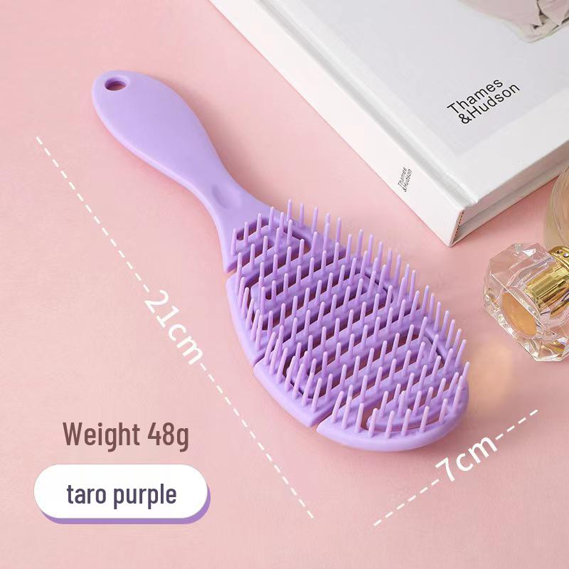 

Большая изогнутая пушистая расческа с высоким гребнем для длинных волос - Женская специальная расческа с подушкой безопасности, ребристым полым дизайном