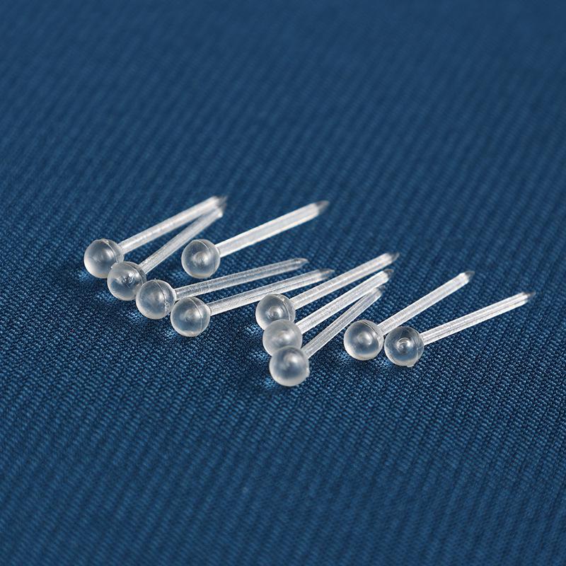 Transparent Ear Piercing Studs with Backs, 2-Compartment Box for Healing Women’s Earrings, Plastic Sticks