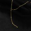 S925 Silver Temperament Necklace Female Korean Version Sweet Small Fresh Light Bead Y Word Tassel Clavicle Chain Necklace