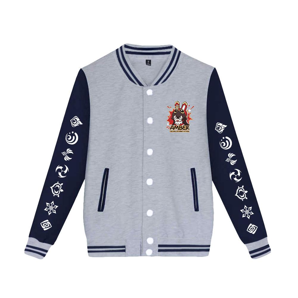 Genshin Impact Druck Herren Damen Jacke Mantel Sweatshirts Hoodie Baseball Uniform Streetwear Jungen Mädchen Strickjacke Oberteile Kleidung