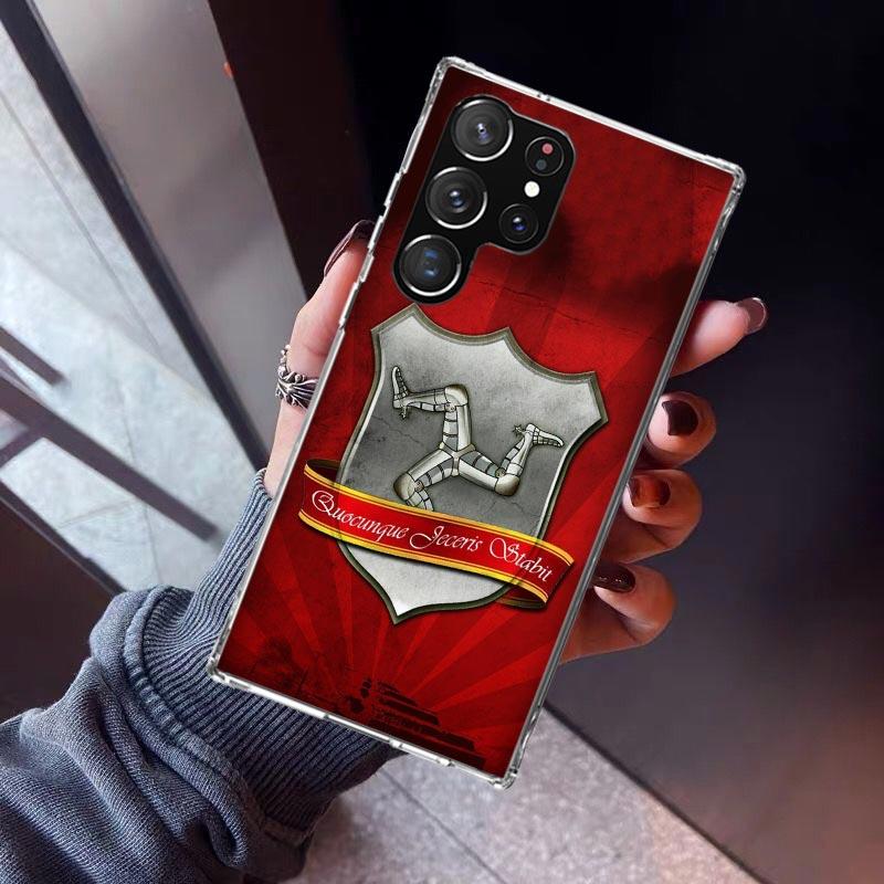 

Isle of Man Coat of Arms Phone Case For Samsung Galaxy S23 S24 S25 Edge S26 Ultra S22 + S21 Plus S20 FE Cover Silicone Print She Samsung S21 Plus