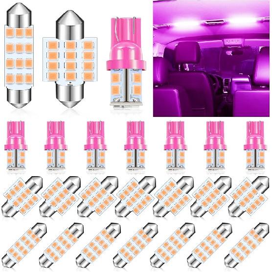 Tallew 24 Pieces Dome Light LED Car Bulb Kit Set T10 31 mm 42 mm LED Festoon Bulbs Interior Replacement for Car Map Door Courtesy(White)