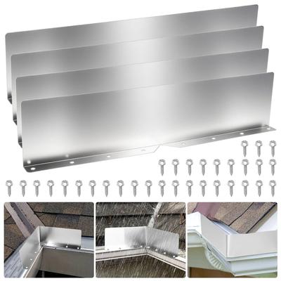 4Pcs Rainwater Valley Gutter Splash Guard Rain Drip Gutter Guard,Rain Drip Gutter Guard For House Shingle Roofs Corner