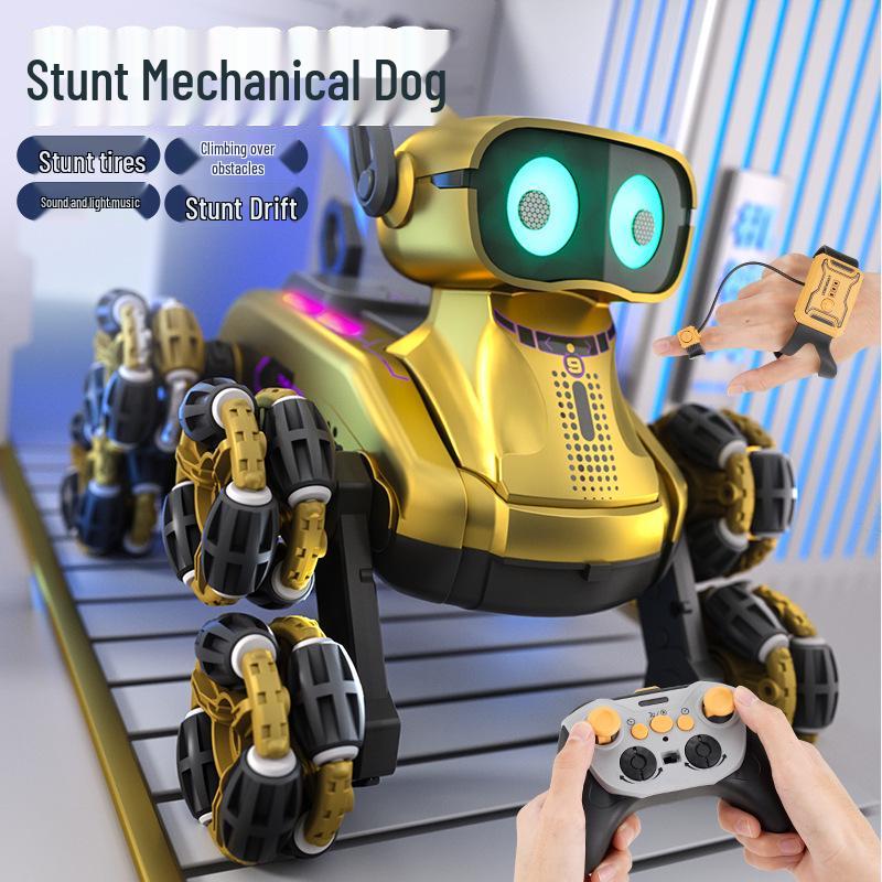 Smart Robot Dog Toy: Eight-Wheel Stunt Mechanical Pet with Remote & Watch Control