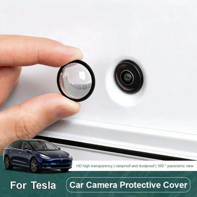 Car Camera Protective Cover Reverse Image Lens Sticker For Tesla Model 3 Model Y Model S X Cybertruck Juguete SpaceX