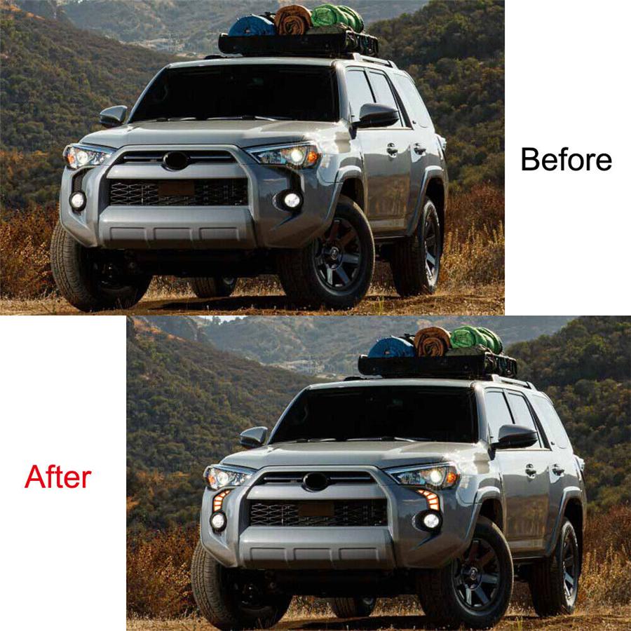 2x LED Daytime Running Light Fog Turn Signal Lamp Cable For Toyota 4Runner 14-22