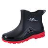 2025 New Water Shoes Men's Fashion Short Rain Shoes Rain Boots Thick Sole Wear-resistant Kitchen Car Wash Work Shoes Men