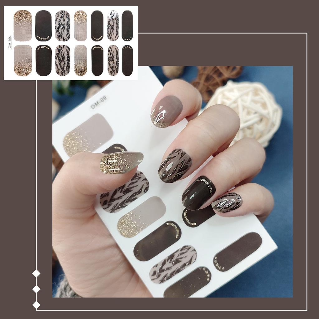 3D Leopard Nail Sticker Decals DIY Creative Fake Nail Wraps Tips Nail Manicure Art Patchs Full Cover Nail Polish Sticker