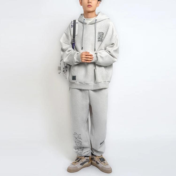 Li Ning Badfive Foam Fleece Pullover Sweatshirt Unisex Sweatshirt Gray AWDRF95-4