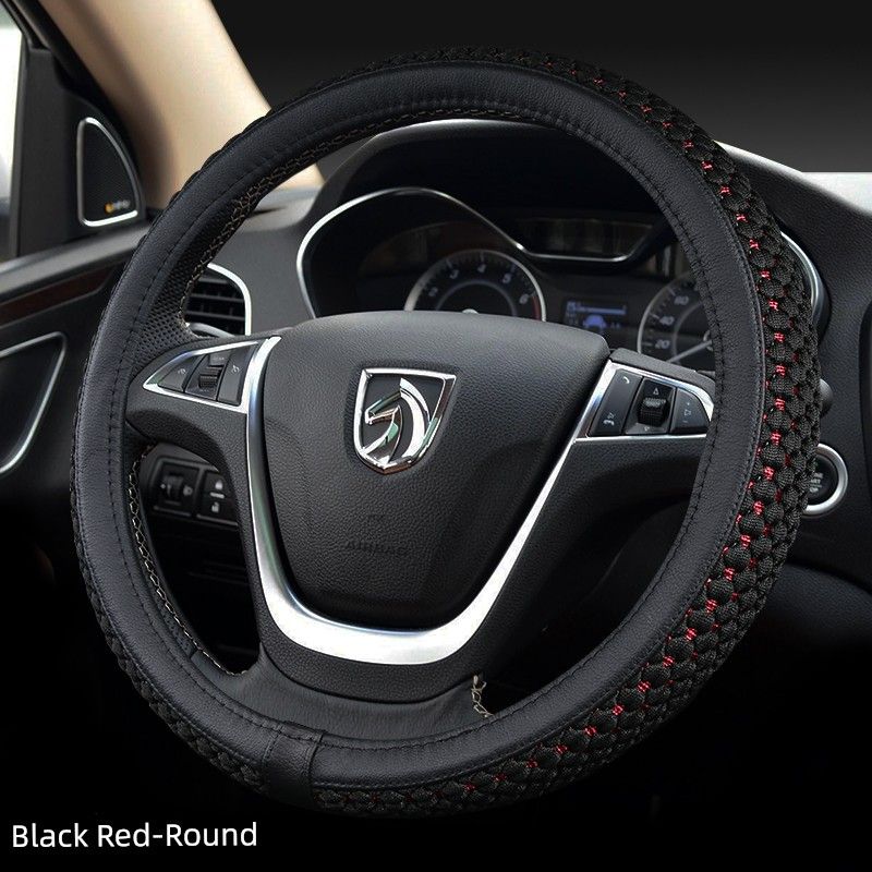 Car Steering Wheel Cover for Baojun 510 730 530 Baojun 630 310W Non-Slip Breathable Handle Cover Available in All Seasons Blackish-Red - Round