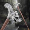 Silver Dragon Wooden Single Joint Fashion Walking Stick Decorative Cospaly Cane Halloween Mace Crutch  Wand Crosier 95cm