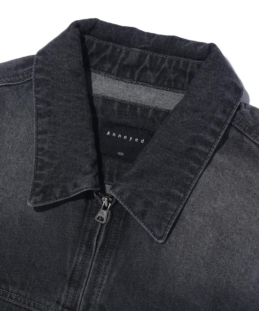 Annoyed Brushed Wash Denim Jacket Lq1Ju012_Grey