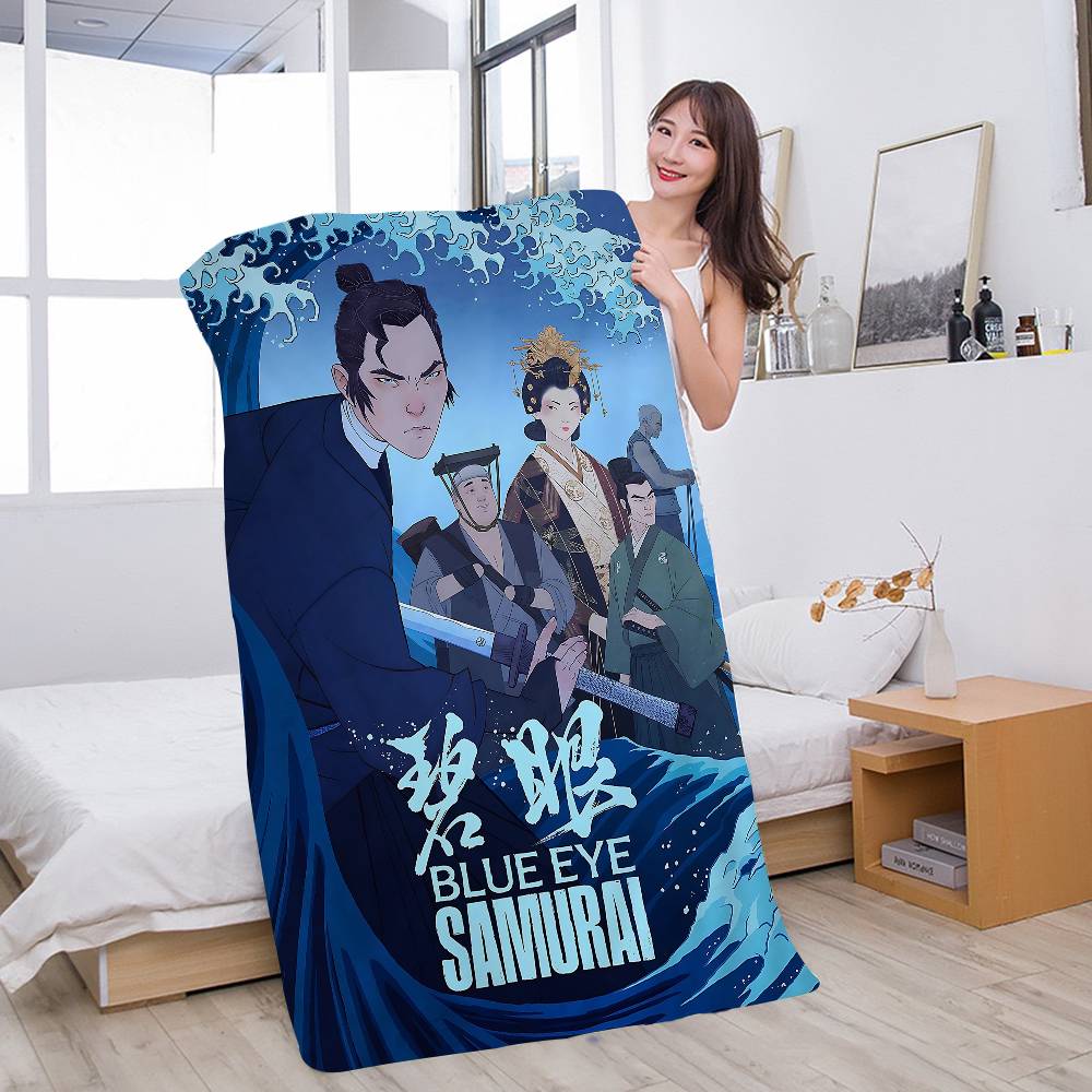 

Blue Eye Samurai Vintage Anime Beach Swimming Towel Soft Absorbent Washcloth Children s Gifts for Kids Travel Camping Gym W30*H60(CM)