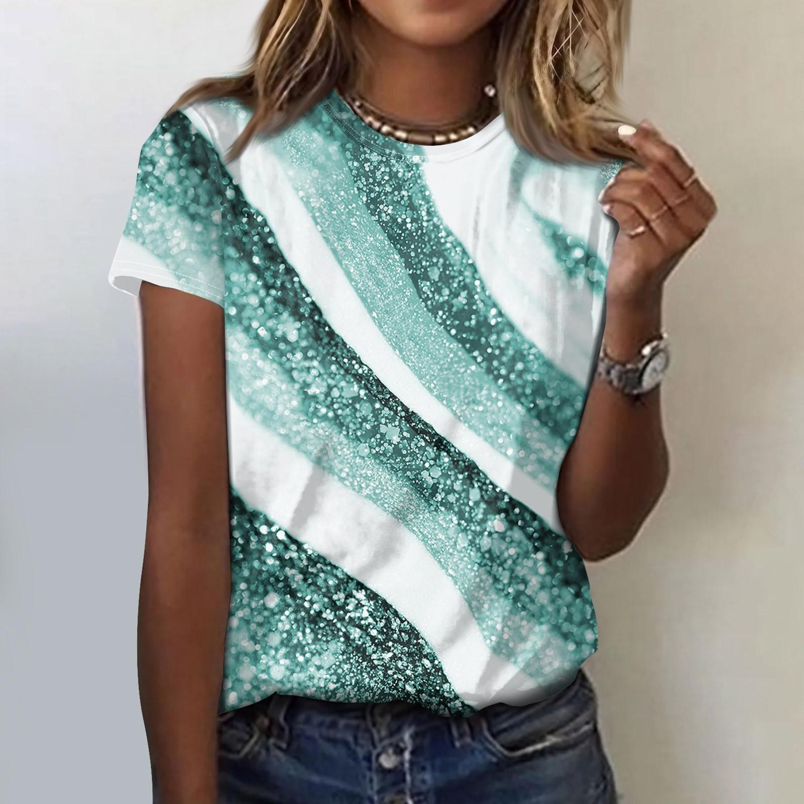 

Женская повседневная футболка с коротким рукавом и круглым вырезом с пасхальным принтом XL