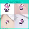 Stylish Cartoon Pink Character Brooch Featuring Big Eyes Fashionable Metal Accessory Pin