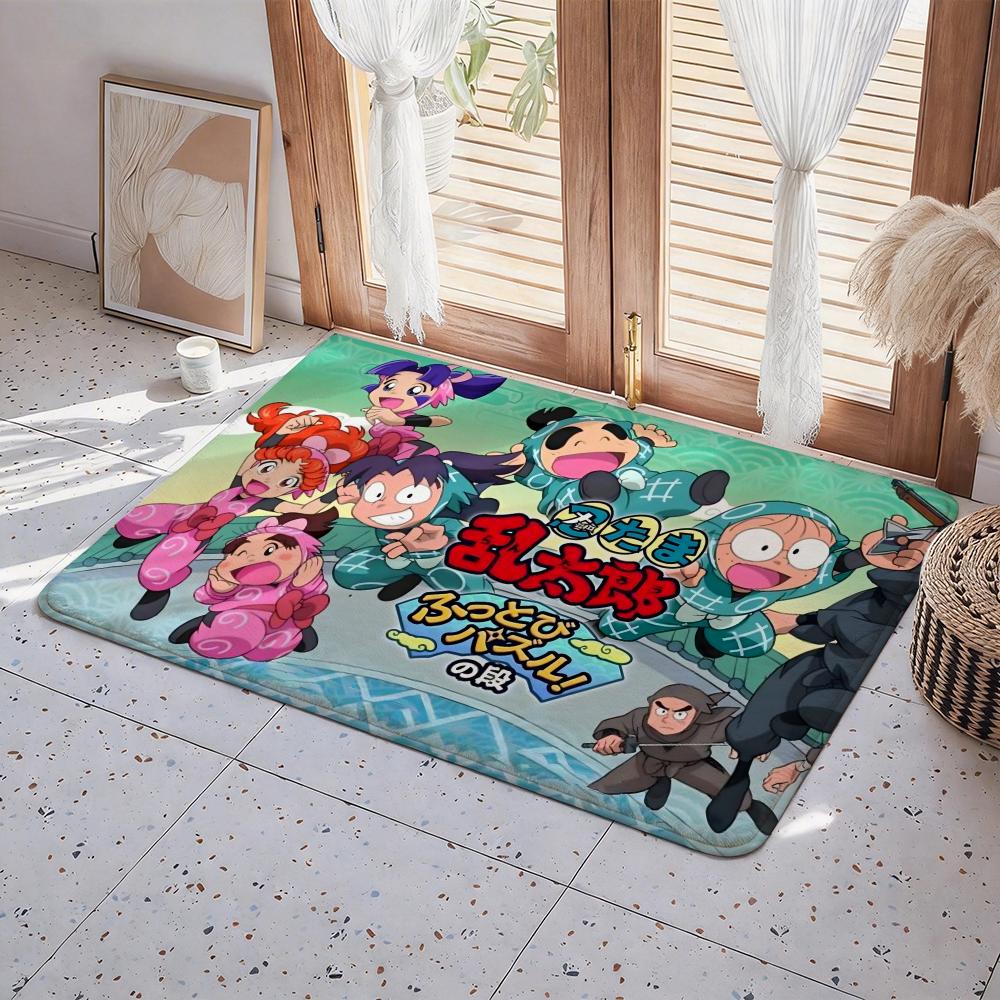 Anime N Nintama Rantarou Floor Mat Eco Flannel Doormat Non Slip Odorless Indoor Floor Rug Soft Short Plush Home Mat