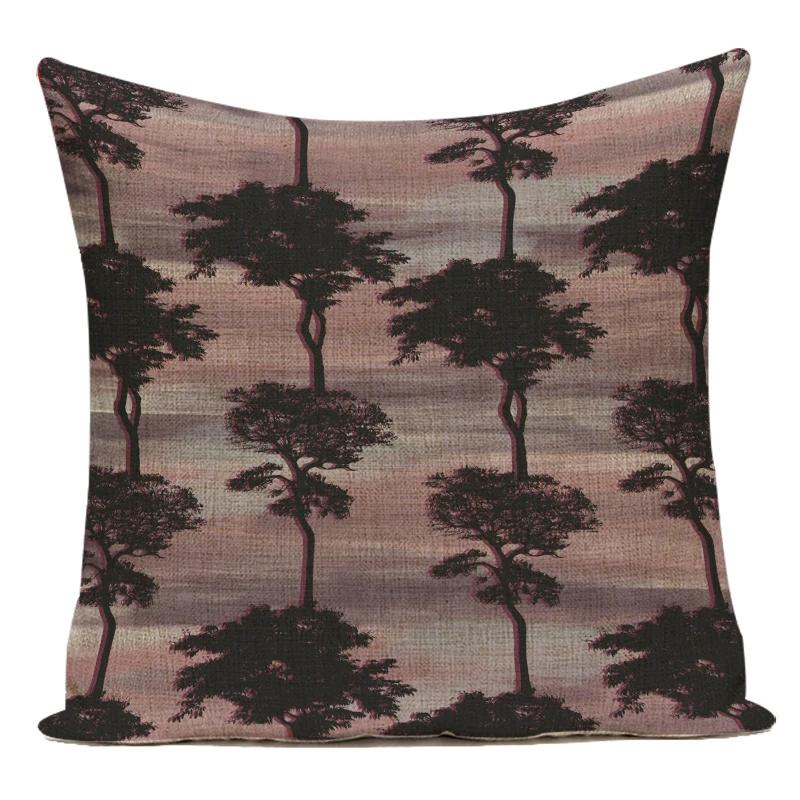 Decorative Throw Pillows Case Elephant Trees Animals Polyester Sofa Home Cushion Cover For Living Room Almofadas