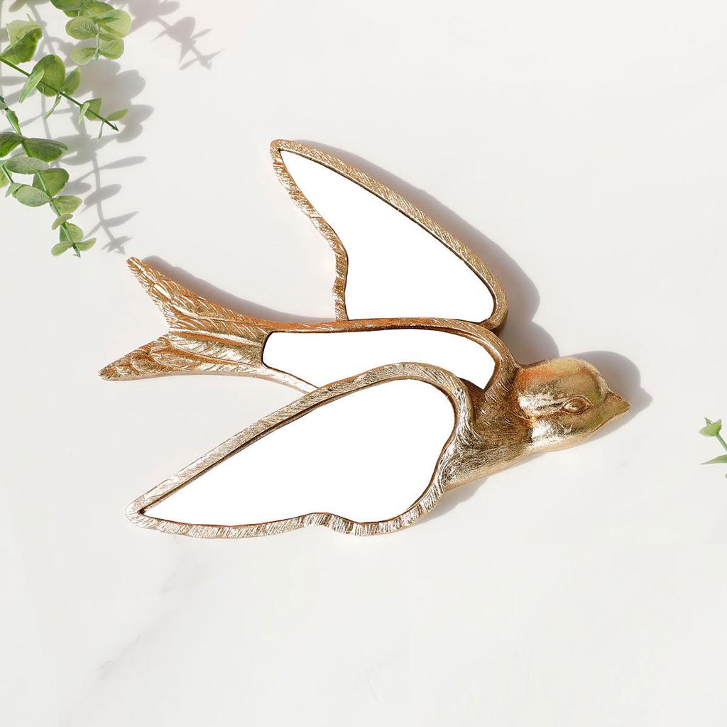 Mirror Wall Hanging Swallow Golden Bird Background Wall Decoration Simulated Animal Pendant Room Decoration Accessories