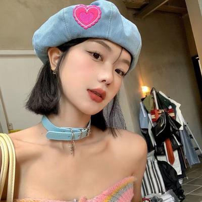 Hat Versatile Beret Women's Spring and Summer British Retro Japanese Denim Fashionable Women Korean Style Fashion Casual Painter Hat