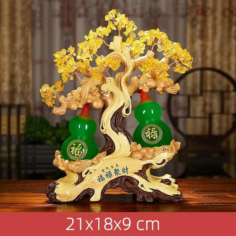 Statue de gourde Feng Shui en résine, arbre porte-bonheur de style chinois, décoration d'intérieur, cadeaux de mariage