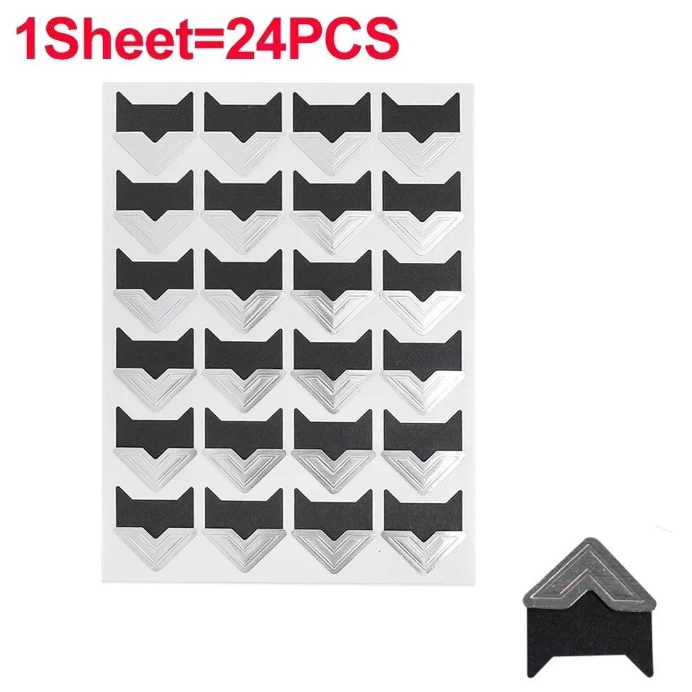 240/24PCS Corner Stickers DIY Vintage Corner Kraft Paper Stickers Scrapbook Self-Adhesive Photo Album Accessories Corner Sticker