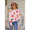 Autumn and Winter Large-sized Women's Sweater, Flower-patterned Long-sleeved Round-neck Knitted Sweater, Fashionable Base Layer