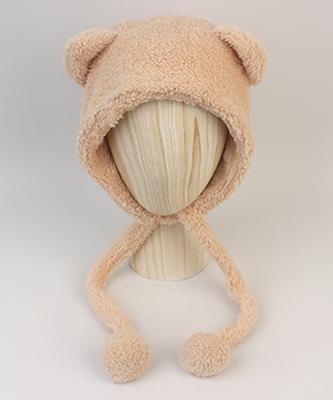 Yunibeosyeolkemiseuteuli Bear Soft Fleece Beige Bonnet Hat