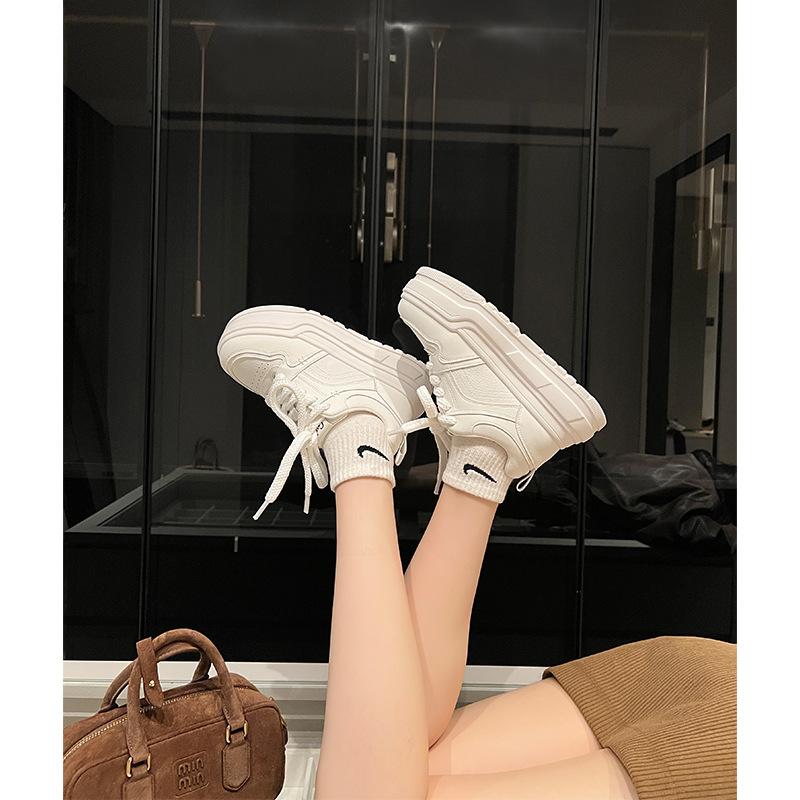 Sheepskin Version~ Star with the Same Height-increasing and Velvet Warm Little White Shoes for Women's 2025 Summer New Thick-soled Versatile Cas