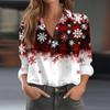 Women's Shirt Blouse Christmas Print Button Long Sleeve Casual Basic Shirt Collar Regular Top