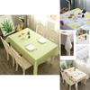 Peva Waterproof Tablecloth With Simple Plaid Design Oil-proof And Anti-fouling**
