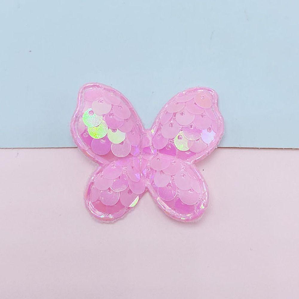 20Pcs Sew On Glitter Sequins Butterfly Patches 40x35mm Clothes Patches  Hat Shoes Sewing