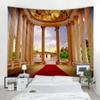 Tištěná tapisérie Evropská architektonická krajina nástěnné zavěšení hippie bohémský obývací pokoj ložnice dekorace na stěnu