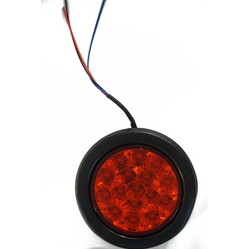 High Brightness 16LED Tail Light Round Indicator Light 12-24V Fog Lamp Brake Light for Truck Car RV Trailer