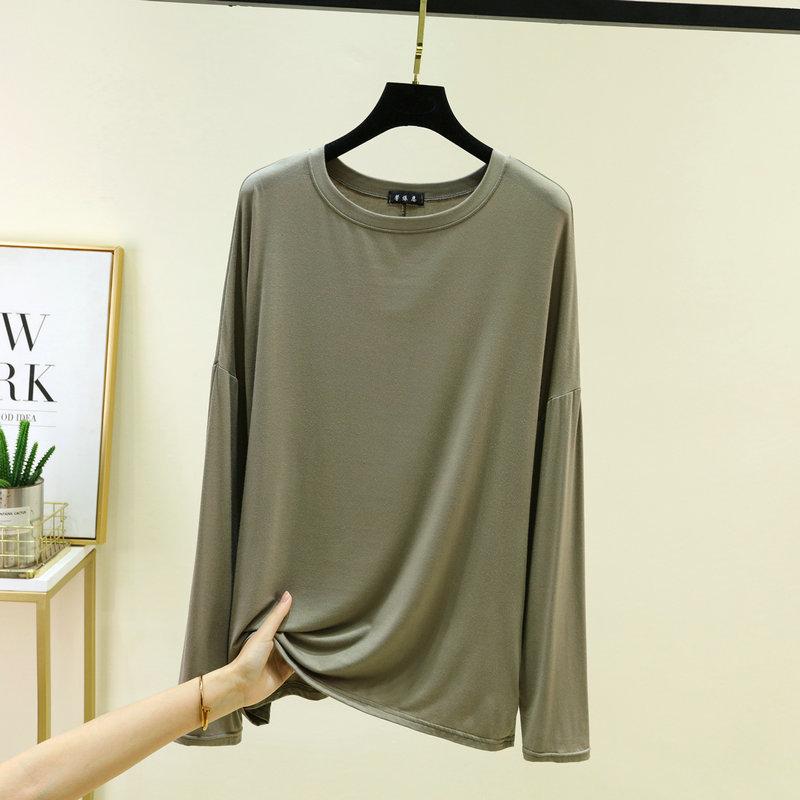 Summer Women's Batwing Long Sleeve T-Shirt Thin O Neck Loose Fit Tshirts Air Conditioner Shirt Casual Sun Protection Tee Tops