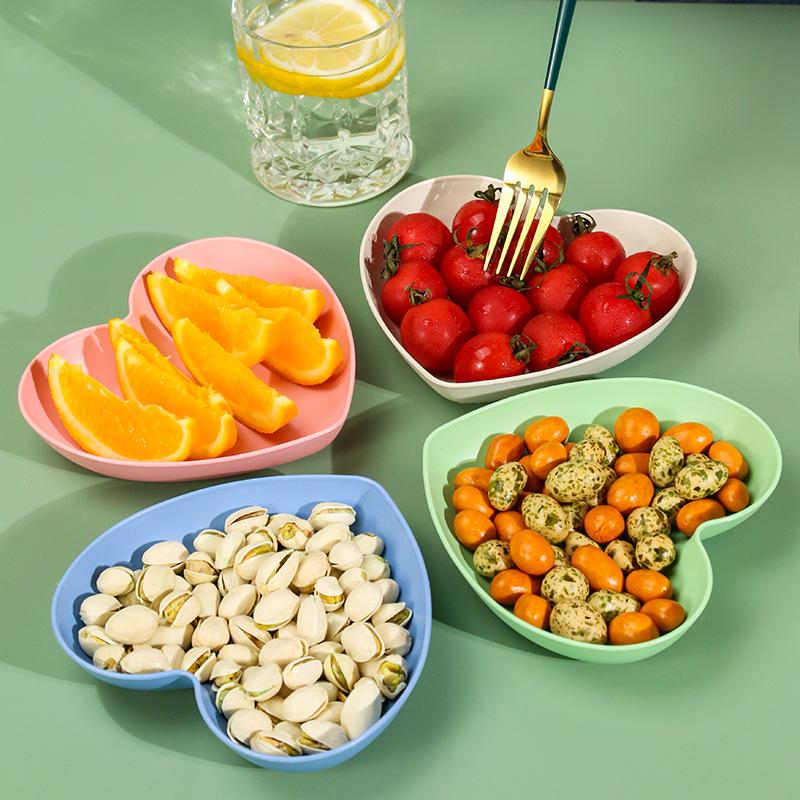 Heart-shaped Bone China Snack & Peel Plate