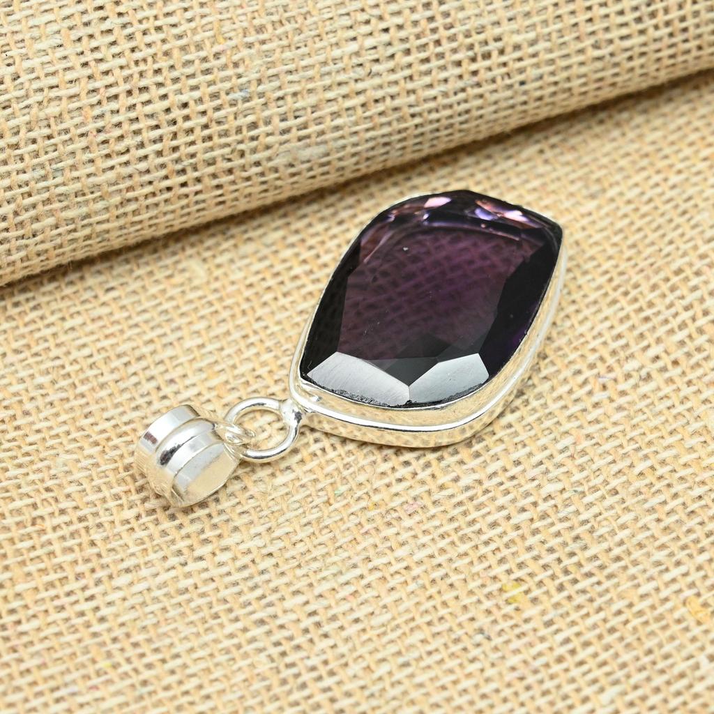 Amethyst Edelstein 925 Sterling Silber handgemachter Schmuck Damen Anhänger für Geschenke