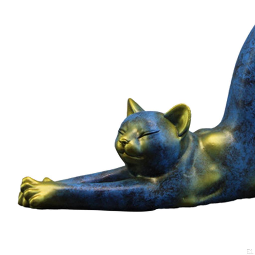 Figurine Decorative Cat Stretching Home Decor
