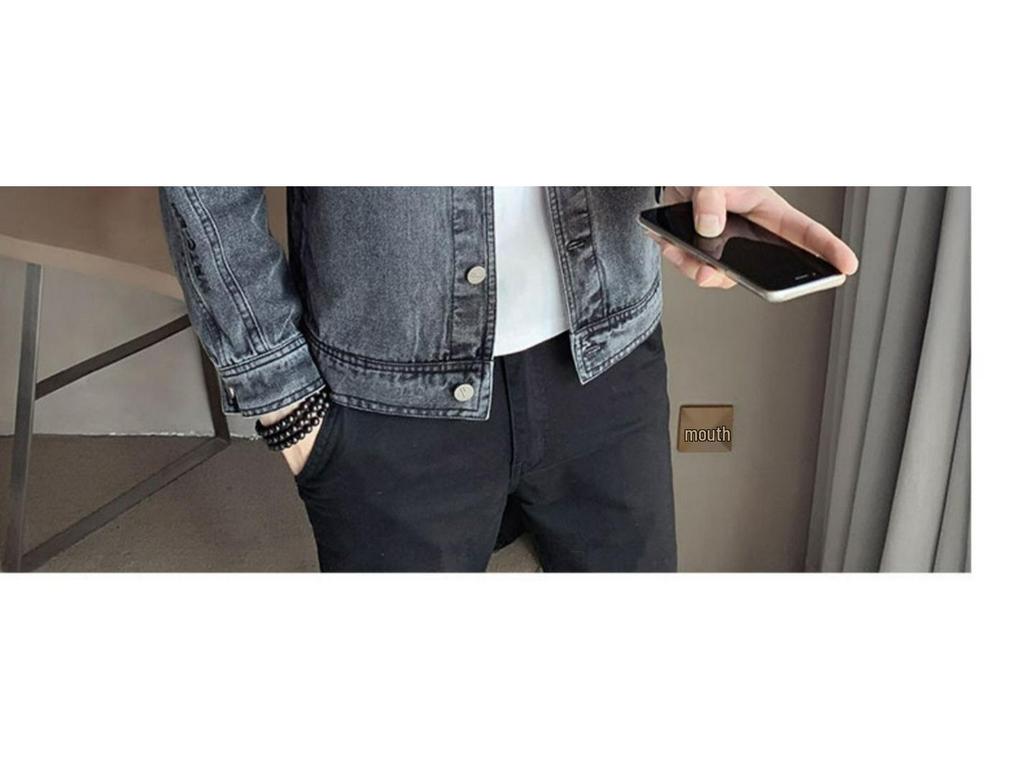 Heren Gescheurde Geborduurde Denim Jas - Losse, Trendy Lente & Herfst Casual Lange Mouw Jas van Tide