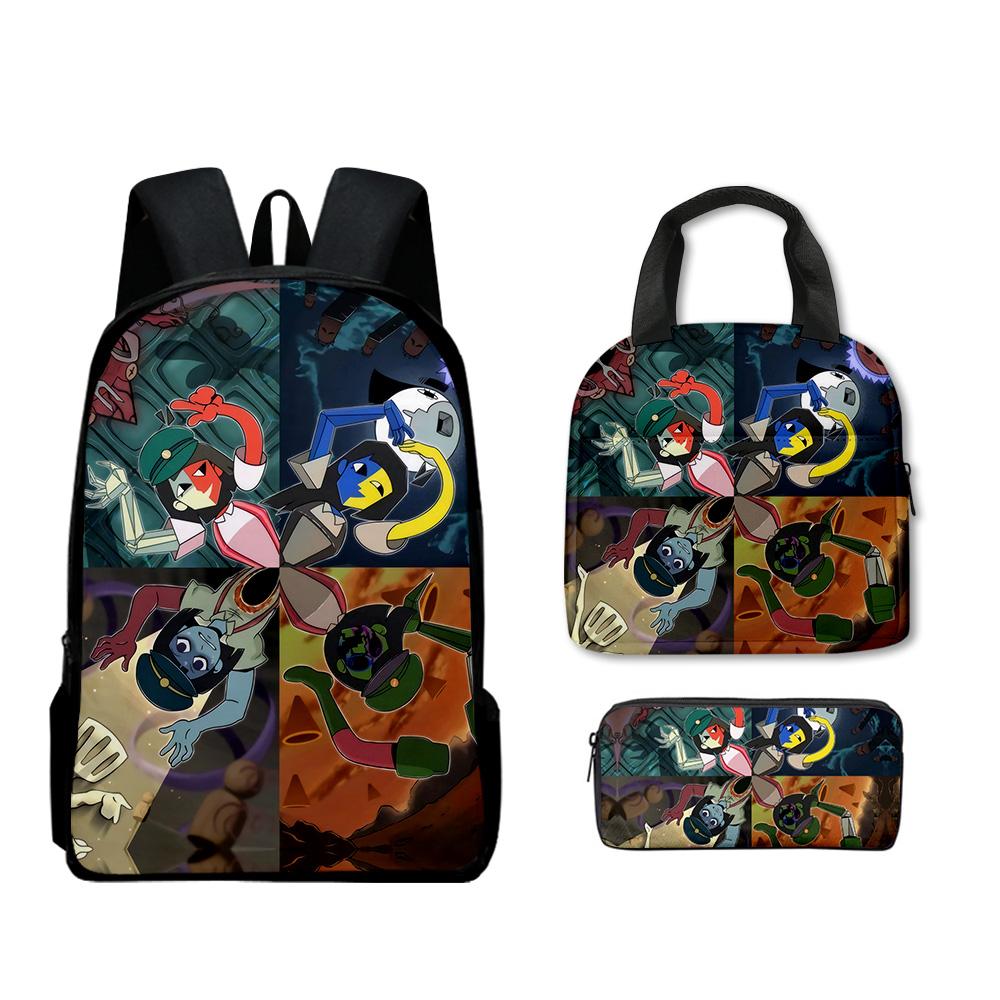 Trendy Popular Funny Novelty ENA Dream BBQ 3D Print 3pcs/Set Student School Bags Laptop Daypack Backpack Lunch bag Pencil Case