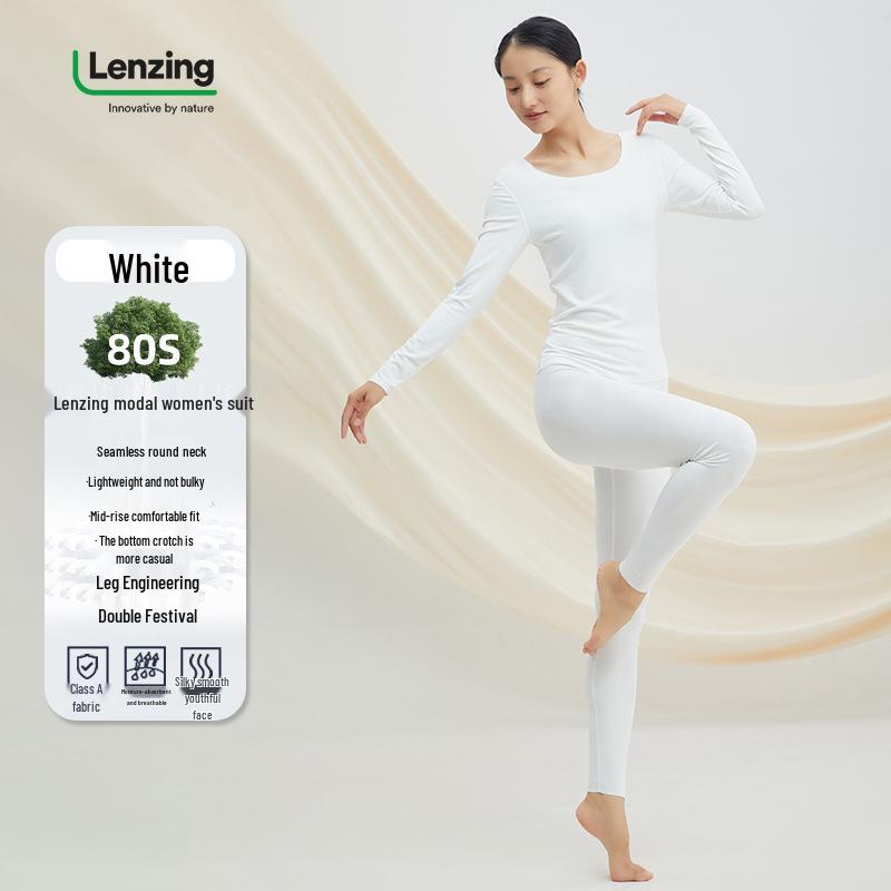 Lenzing Modal Fuktgivande Baslager Set för Män & Kvinnor - Höst Klass A Tunn Varm Underkläder